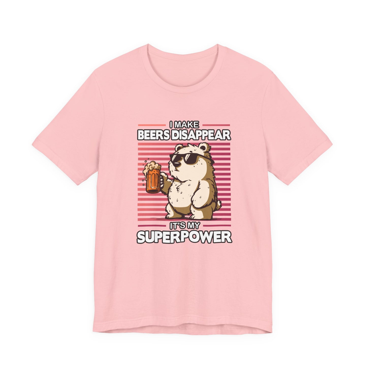 I Make Beers Disappear T-Shirt – Cool Bear With Sunglasses and Beer Funny Graphic Tee