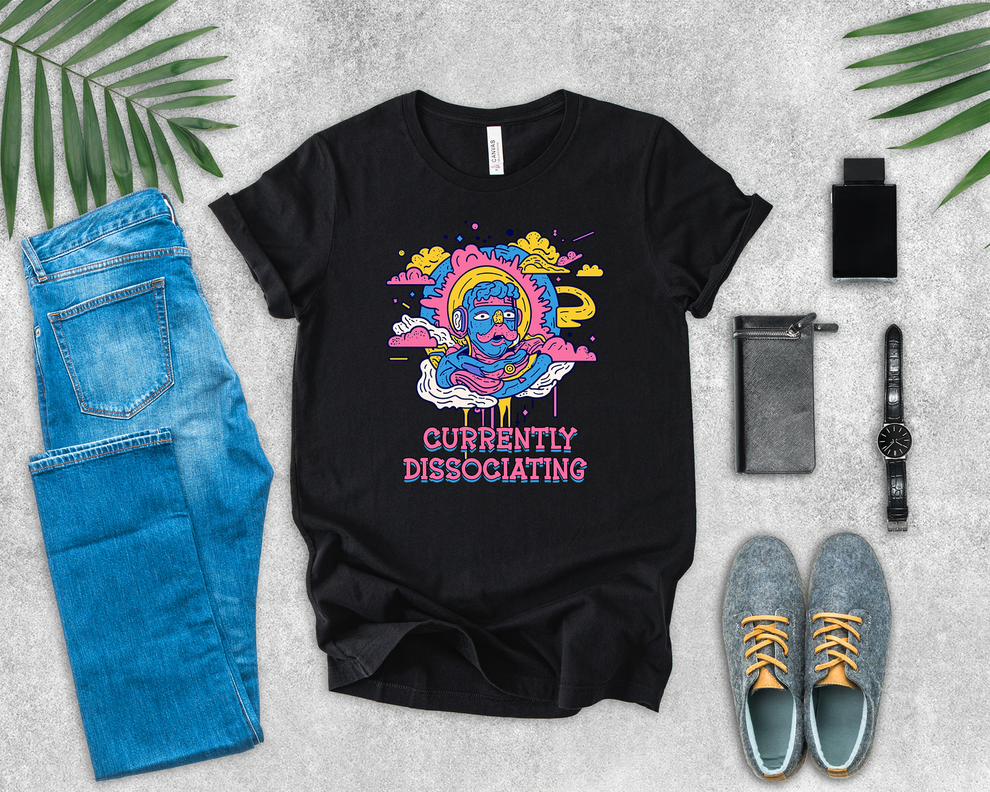 Currently Dissociating – Visually Detached from Reality or Oneself Graphic T-Shirt