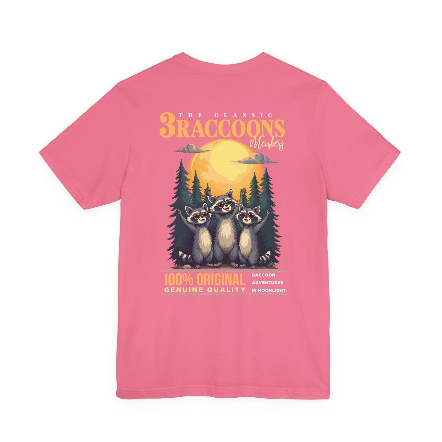 The Classic 3 Raccoon Members T-Shirt – Moonlight Racoon Adventure Graphic