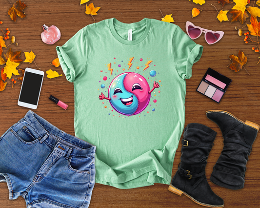Energetic but Introverted – Colorful Smiling Balance Inner Reflection with Lively Enthusiasm Graphic T-Shirt