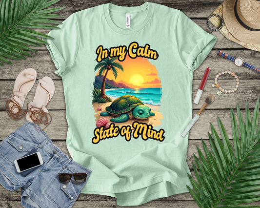 In My Calm State of Mind – Peaceful Tortoise Beach Sunset Graphic T-Shirt