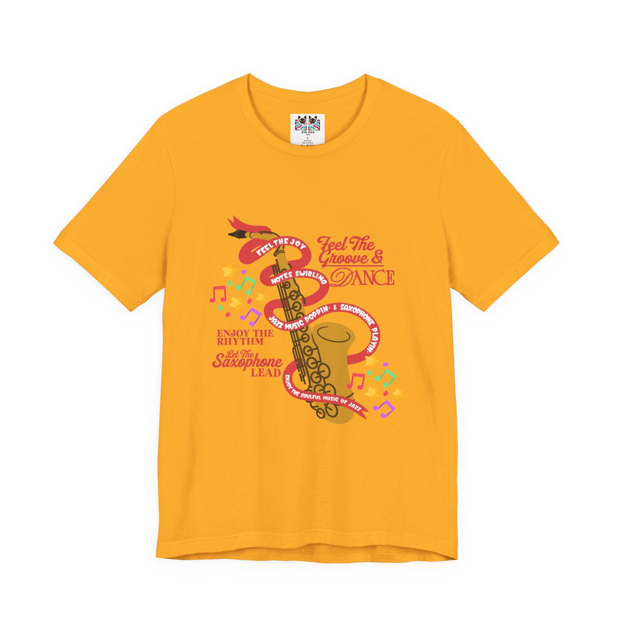 Feel the Groove Let the Saxophone Play Cartoon Saxophone T-Shirt