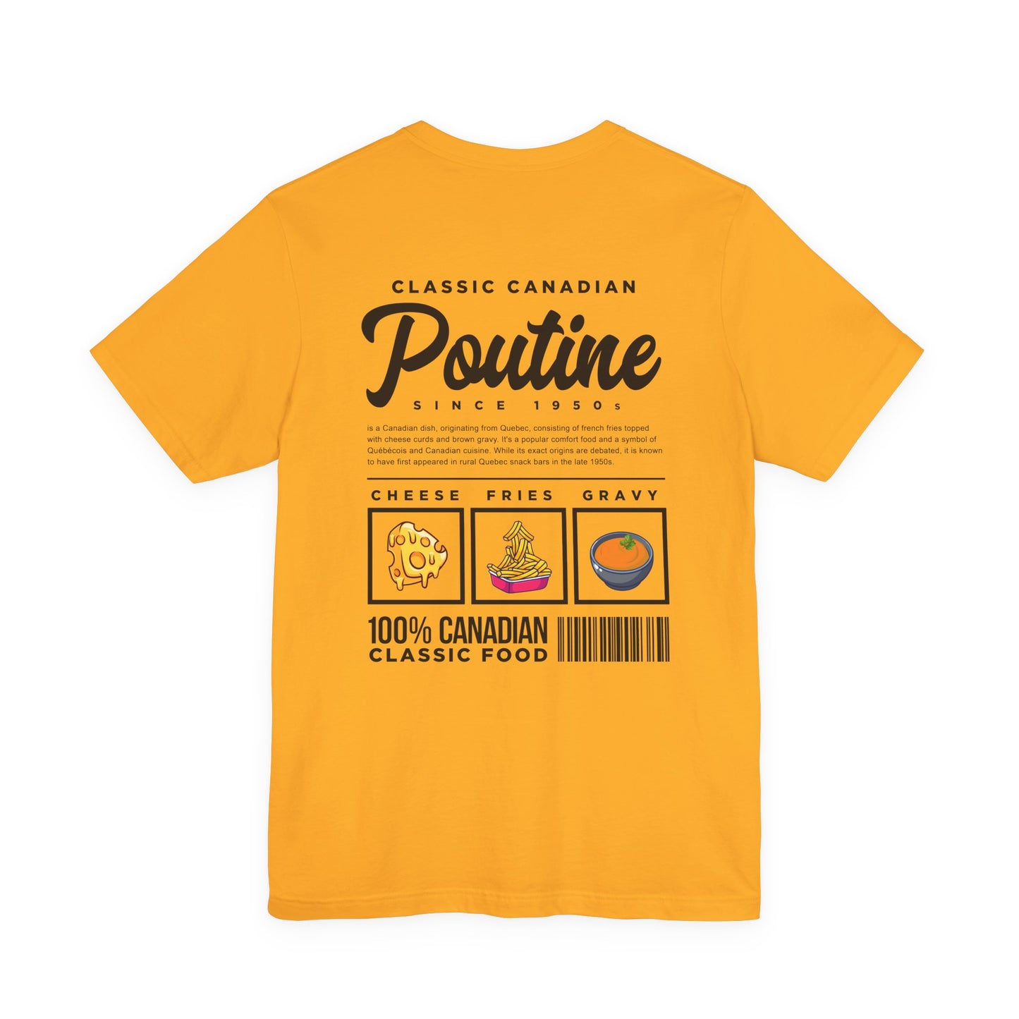 Classic Canadian Poutine T-Shirt – Featuring Traditional Ingredients & Origin Story