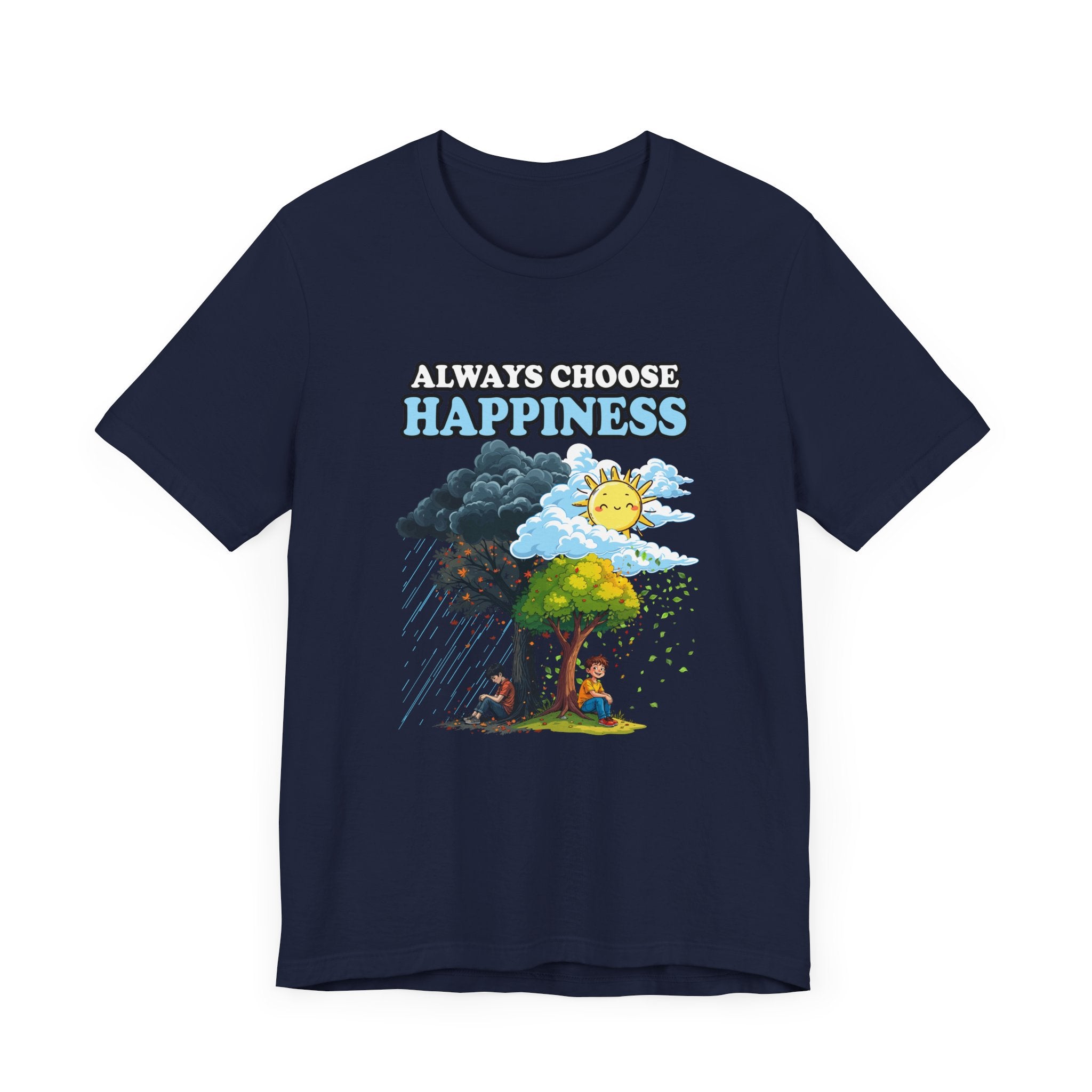 Embrace positivity Always Choose Happiness – Two Sides of Life Motivational Graphic T-Shirt