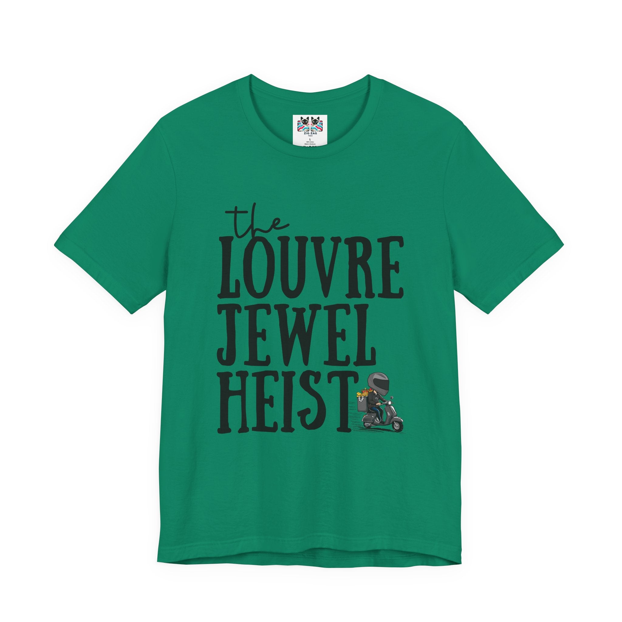 The Louvre Jewel Heist – Paris Heist Humor [Black Text] T-Shirt