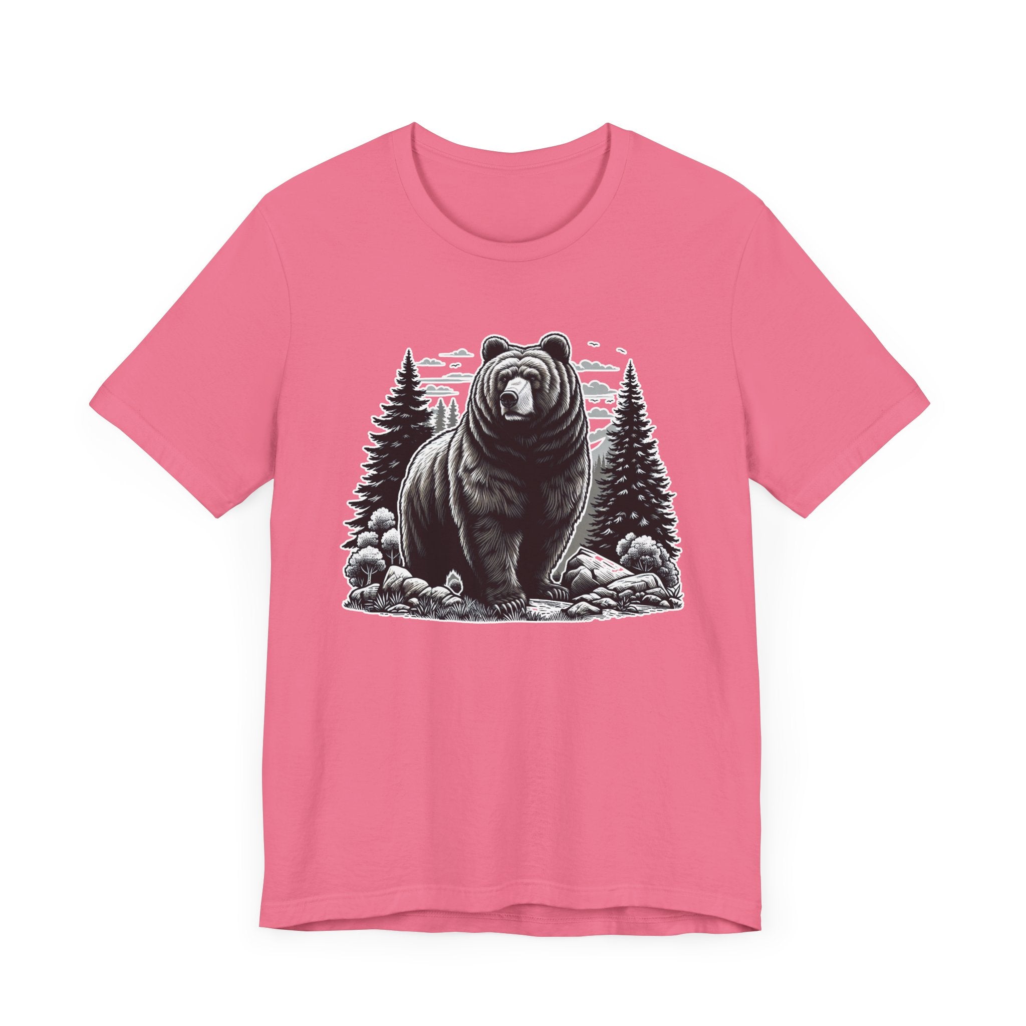 Majestic Wild Bear gazes intently at Stream Edge captivating Graphic T-Shirt