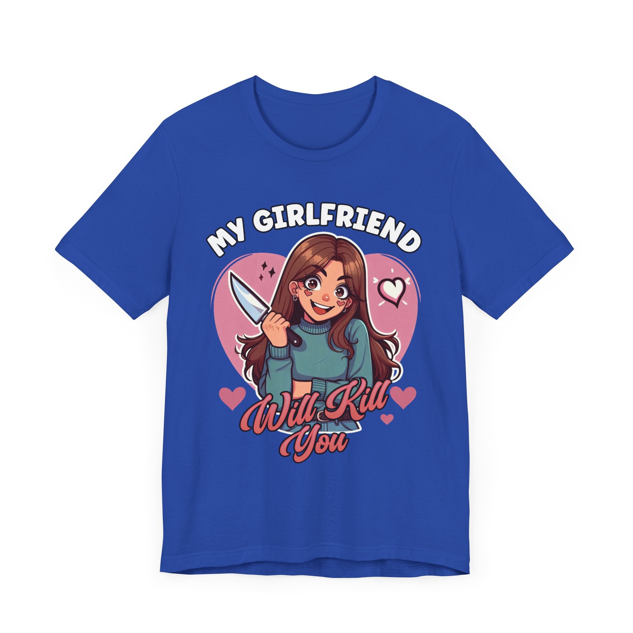 My Girlfriend Will Kill You Shirt, Protective Boyfriend Tee, Funny Relationship T Shirt, Jealousy Humor Graphic, Bold Love Statement Top