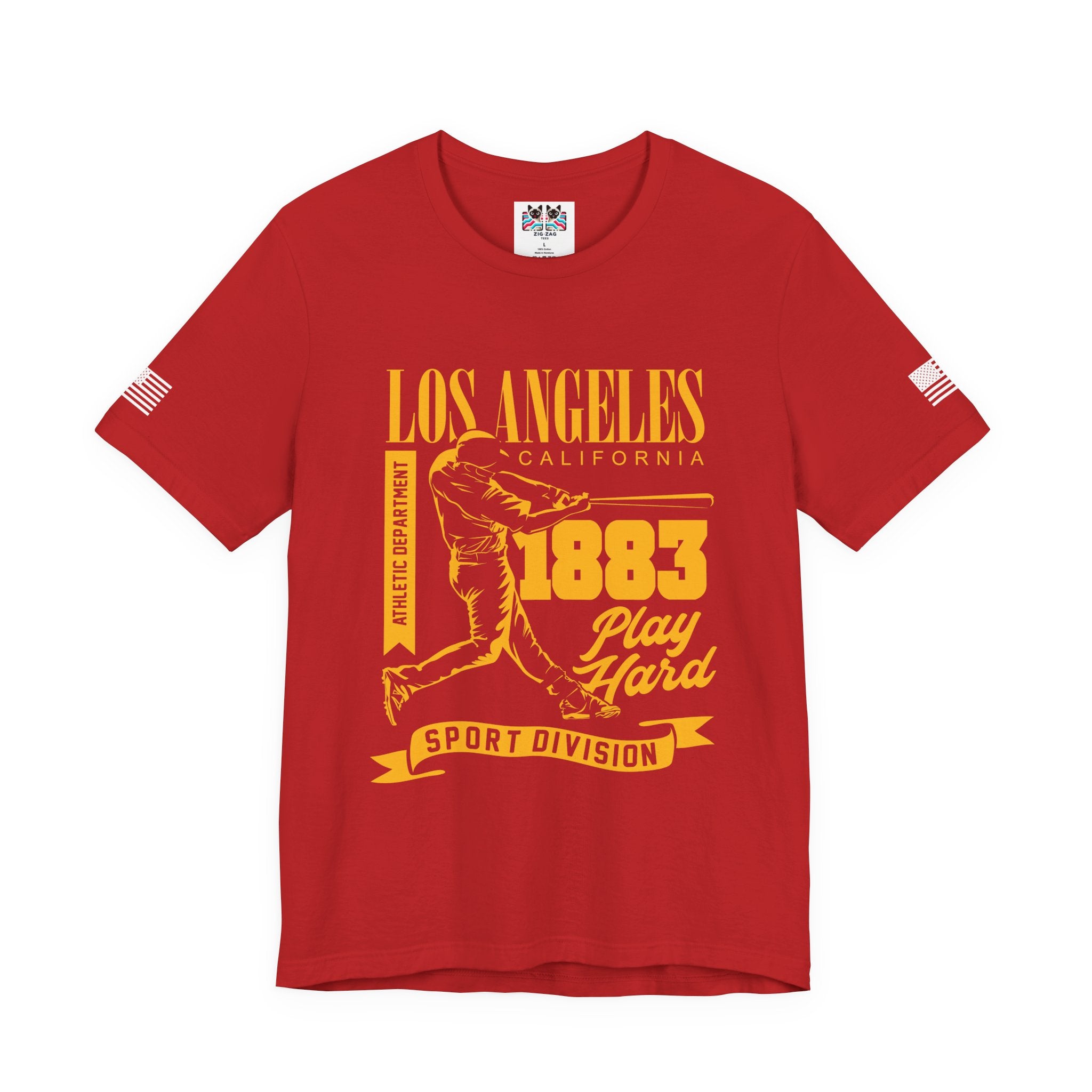 Los Angeles California Baseball T-Shirt – 1883 Play Hard Athletic Department Sport Division Tee