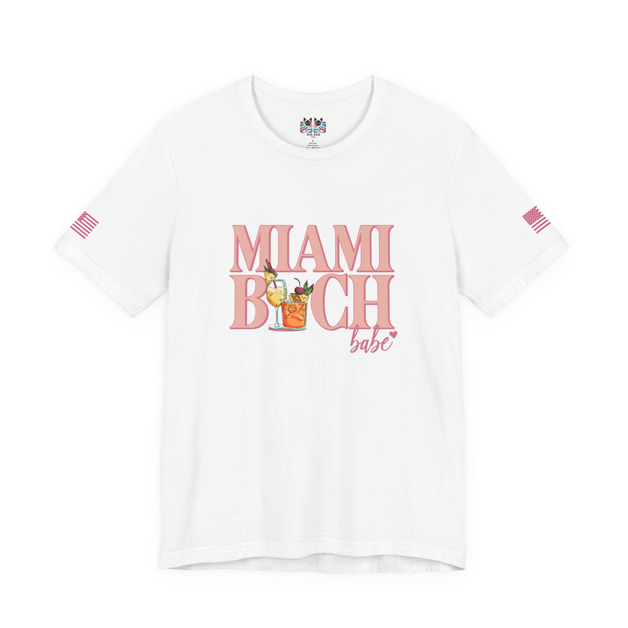 Miami Beach Babe T-Shirt – Tropical Cocktails Fun Girls Trip Florida Tee