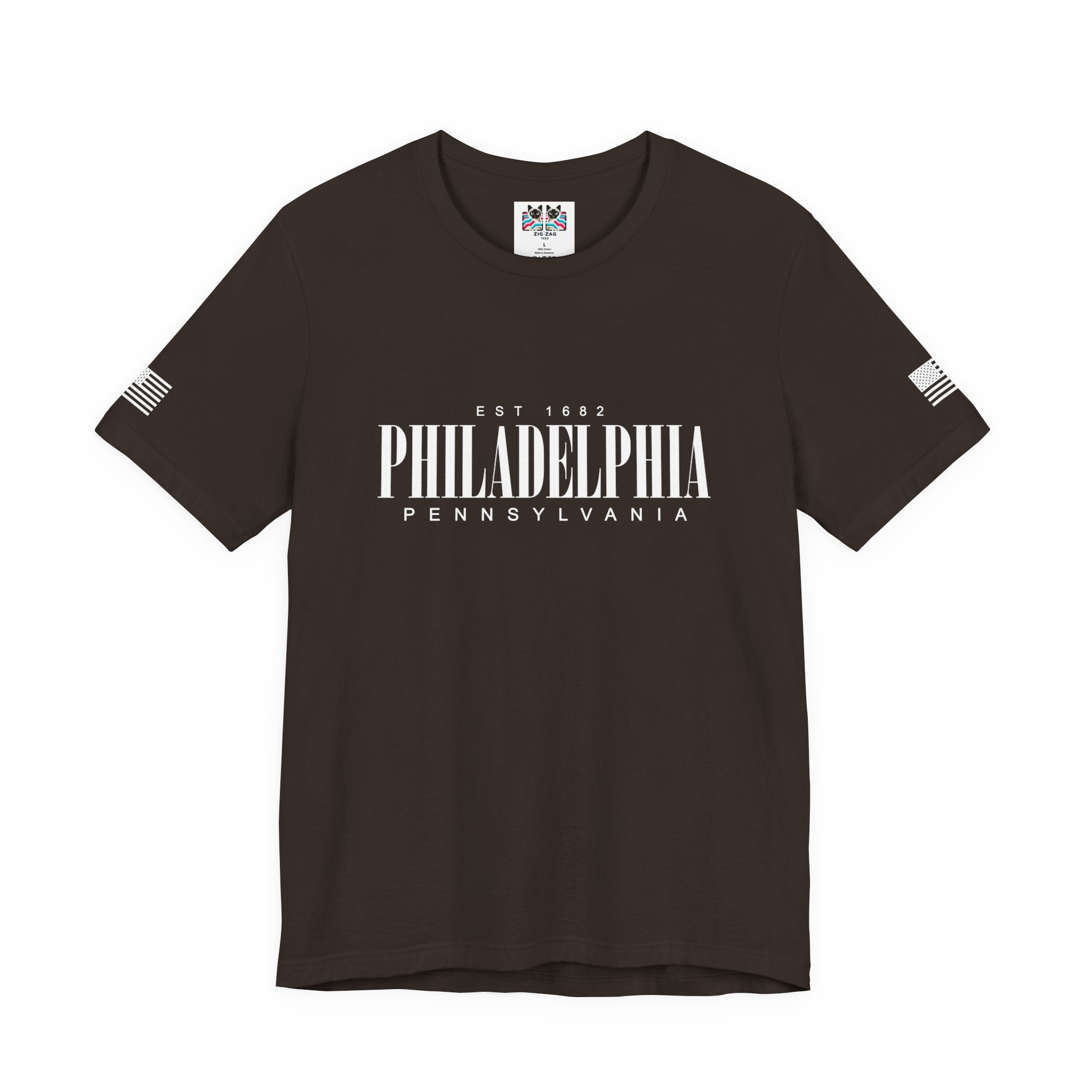 Philadelphia Pennsylvania EST 1682 T-Shirt – Bold Clean Serif Typography Graphic Tee