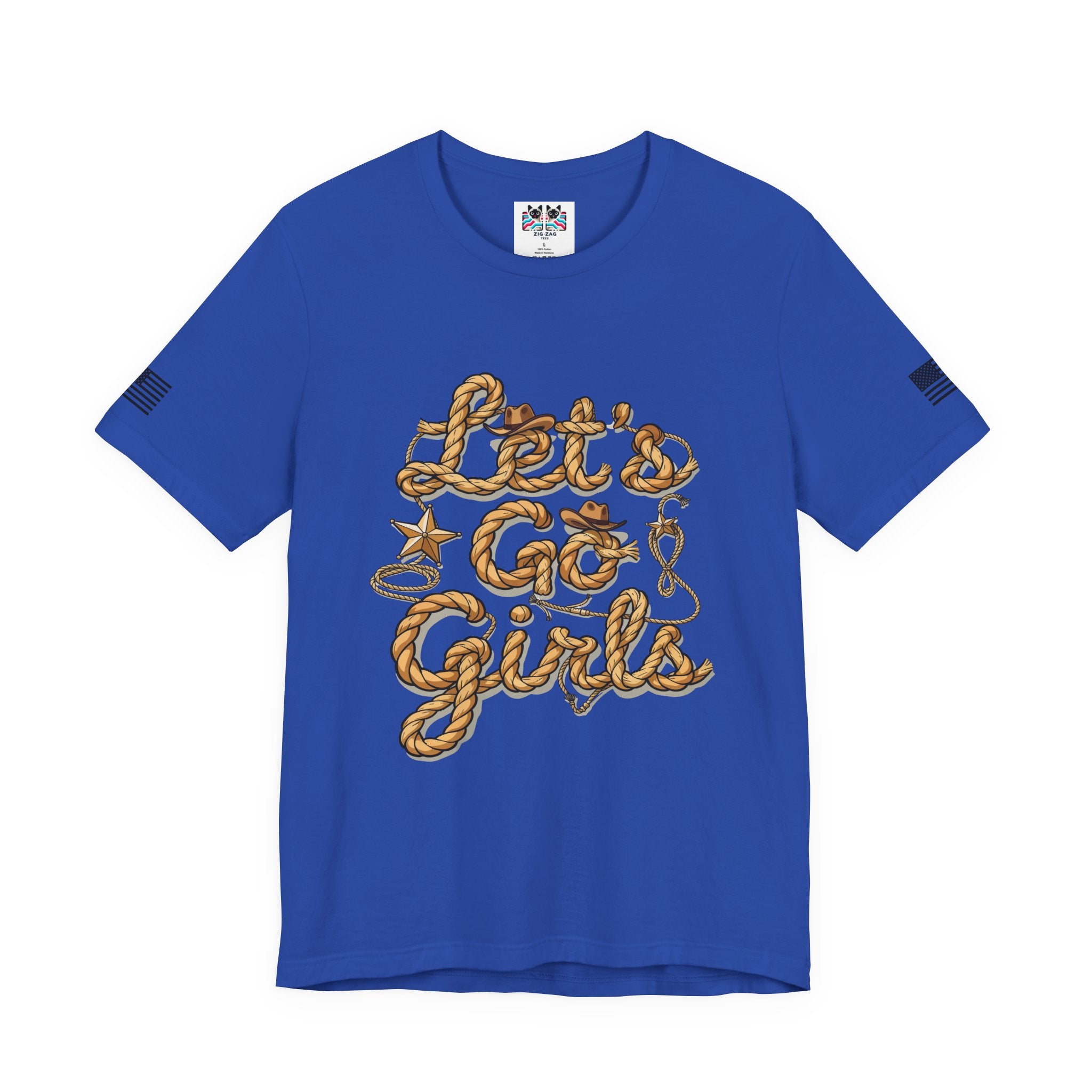 Let's Go Girls T-Shirt – Western Rope Lasso Typography Cowboy Hat Star Graphic Tee