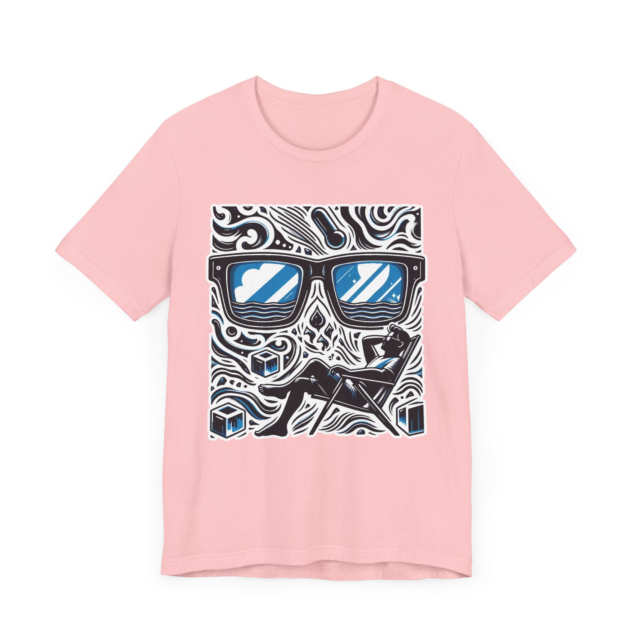 Abstract Relaxation | Man in Chair with Sunglasses Graphic T-Shirt
