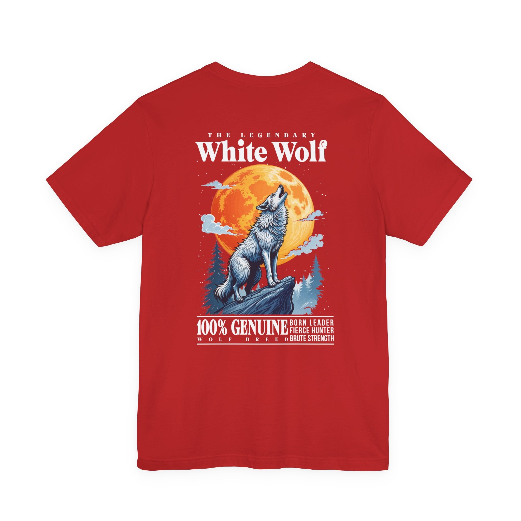 The Legendary White Wolf T-Shirt – Majestic Wolf Howling at Full Moon ...