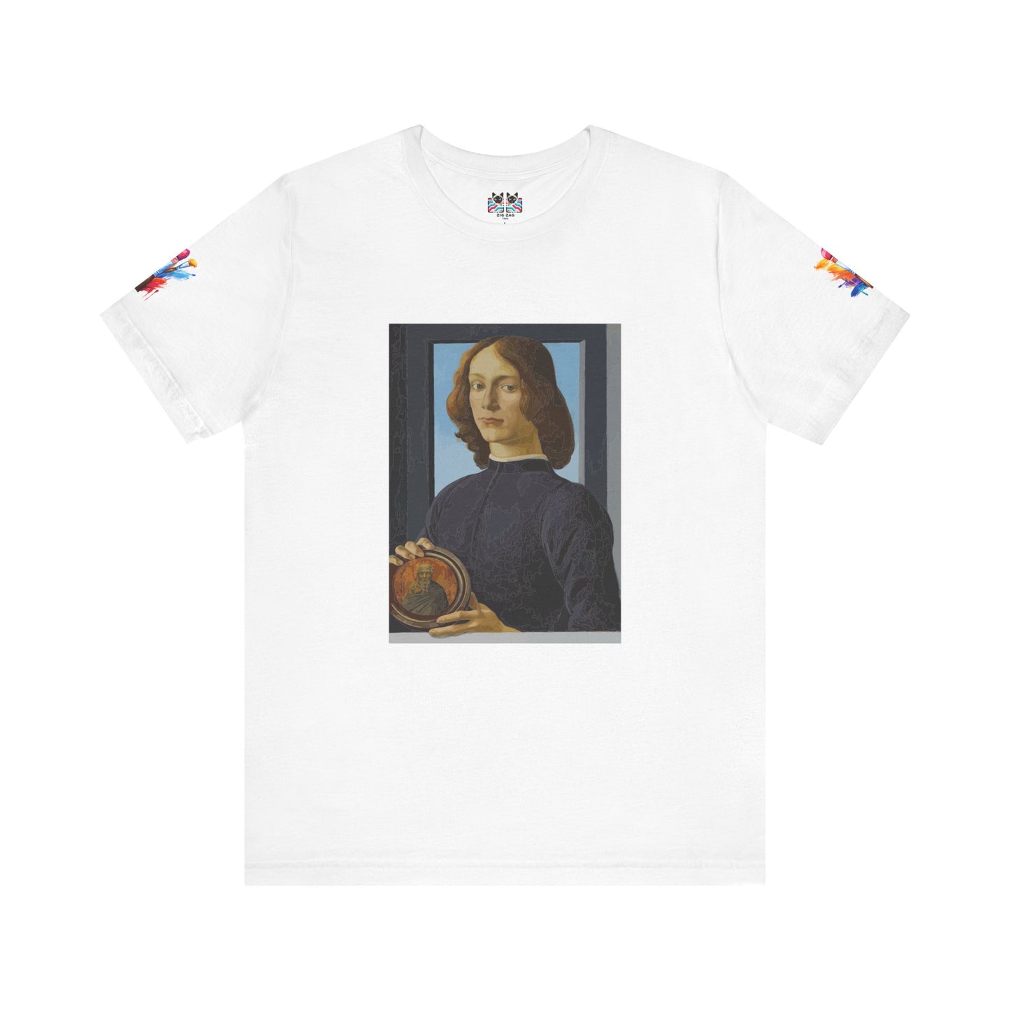 Renaissance Portrait Art T-Shirt – Italian Master Painting with Medallion Graphic Tee