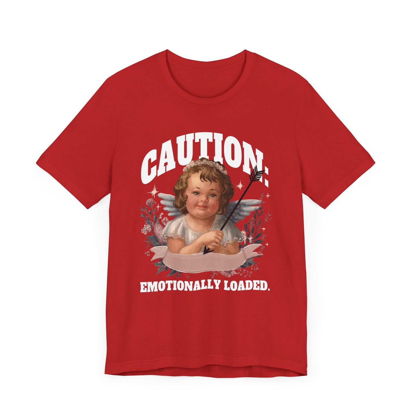 Caution: Emotionally Loaded | Little Girl Angel with Arrow Graphic T-Shirt