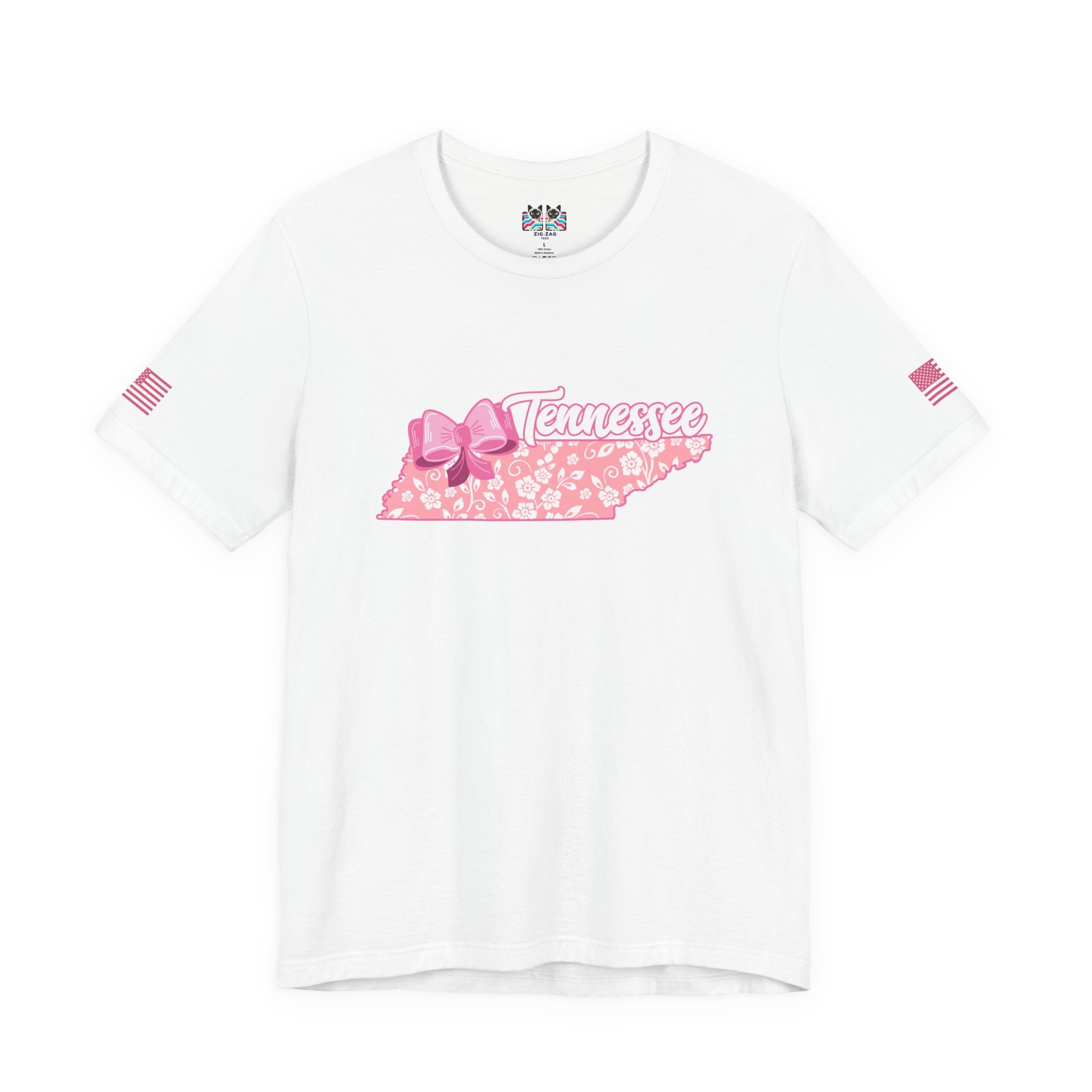 Tennessee T-Shirt – Floral Bow State Shape Script Graphic Tee
