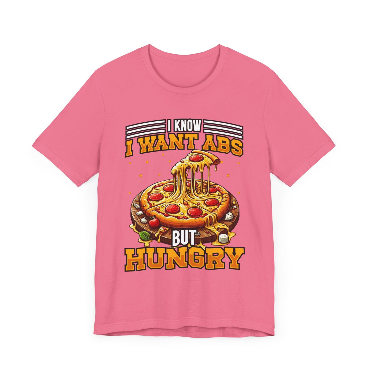 I Know I Want Abs But Hungry Shirt, Funny Gym Foodie Tee, Workout and Food Struggle T Shirt, Relatable Fitness Humor Apparel, Sarcastic Fit Top