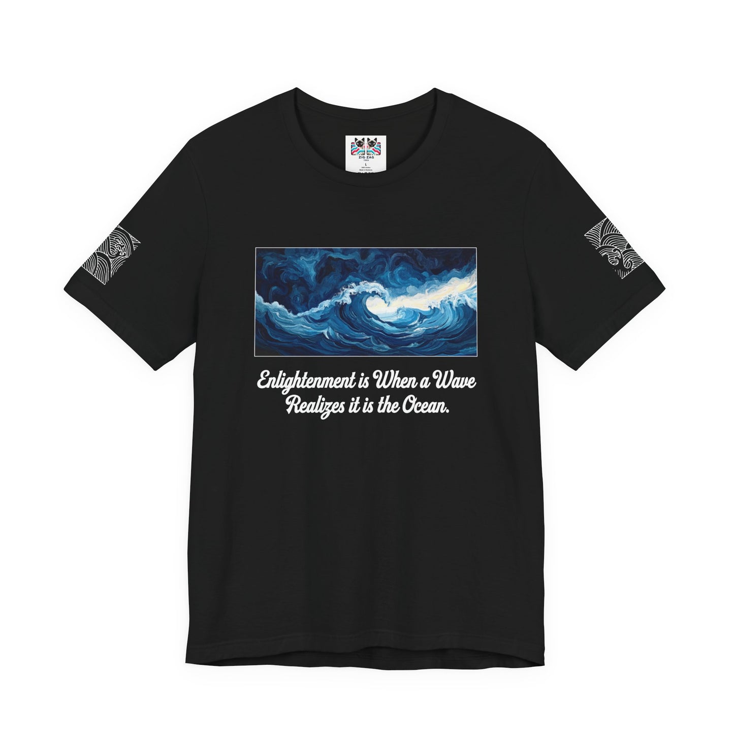 Enlightenment Is When a Wave Realizes It Is the Ocean T-Shirt – Spiritual Awakening Quote Graphic Tee