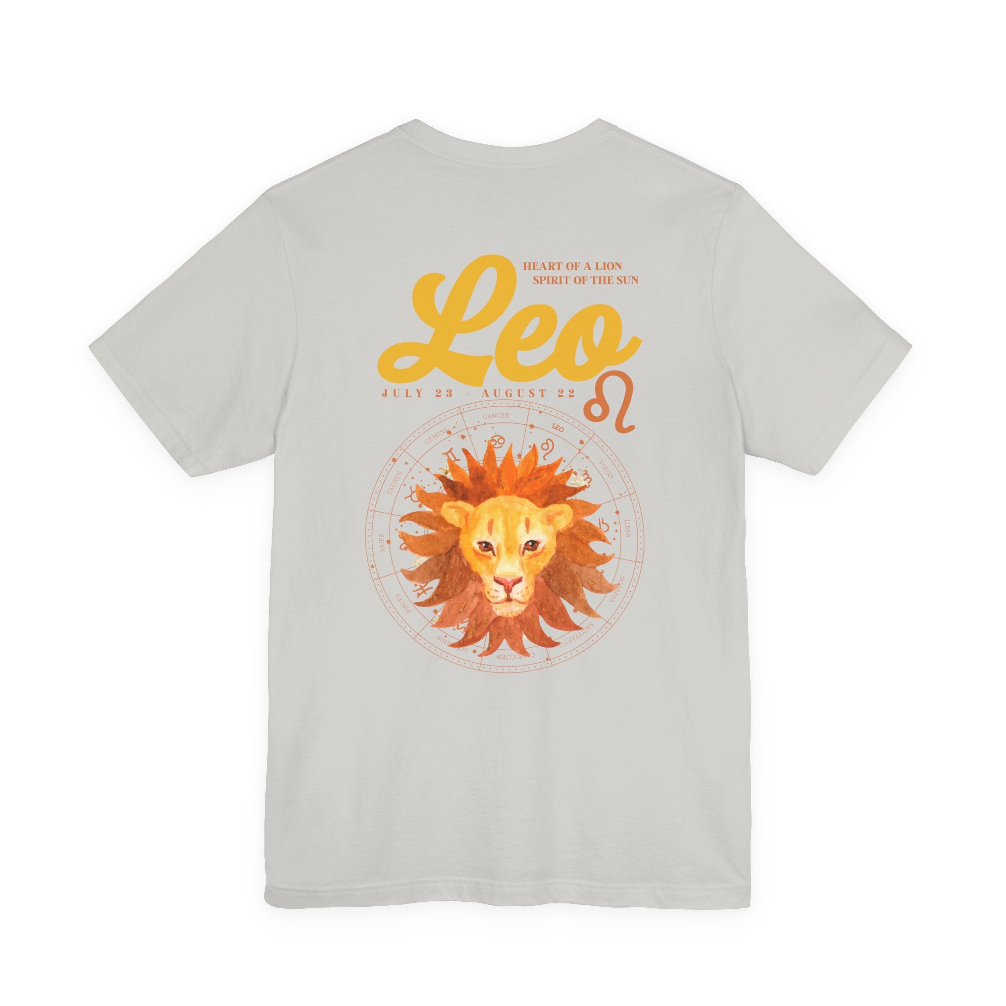 Leo Zodiac T-Shirt – Heart of the Lion, Spirit of the Sun Astrological wheel
