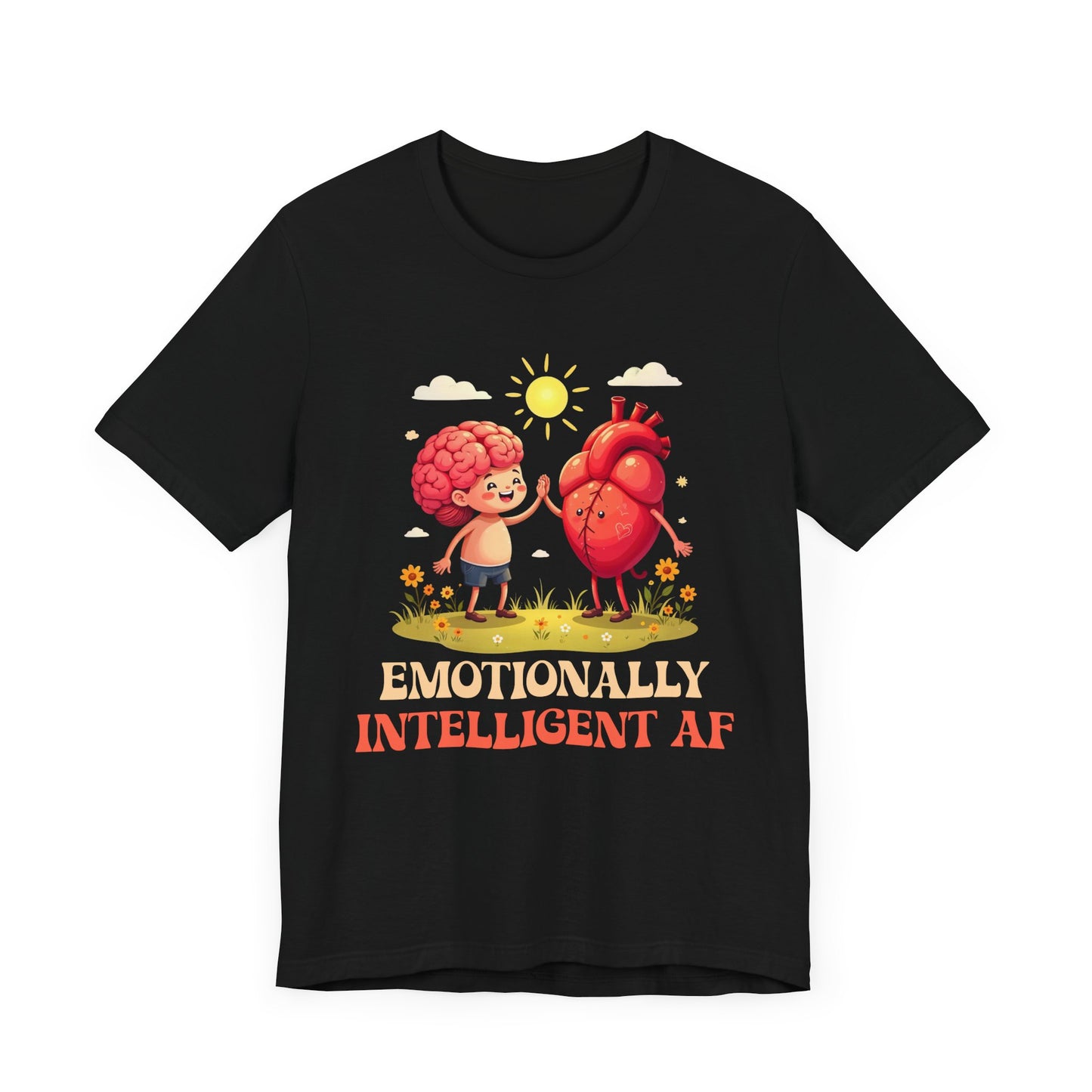 Emotionally Intelligent AF – Brain & Heart Hi-Five Graphic T-Shirt