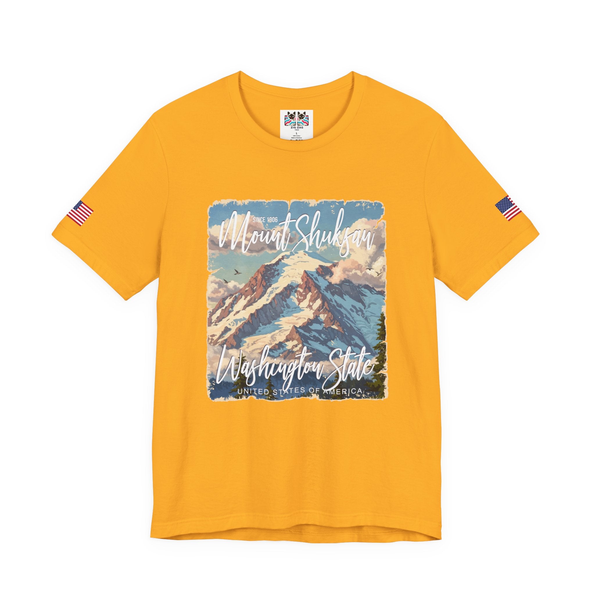 Mount Shuksan Washington State Since 1906 Vintage Travel Poster T-Shirt | North Cascades Hiking Tee | PNW Mountain Shirt