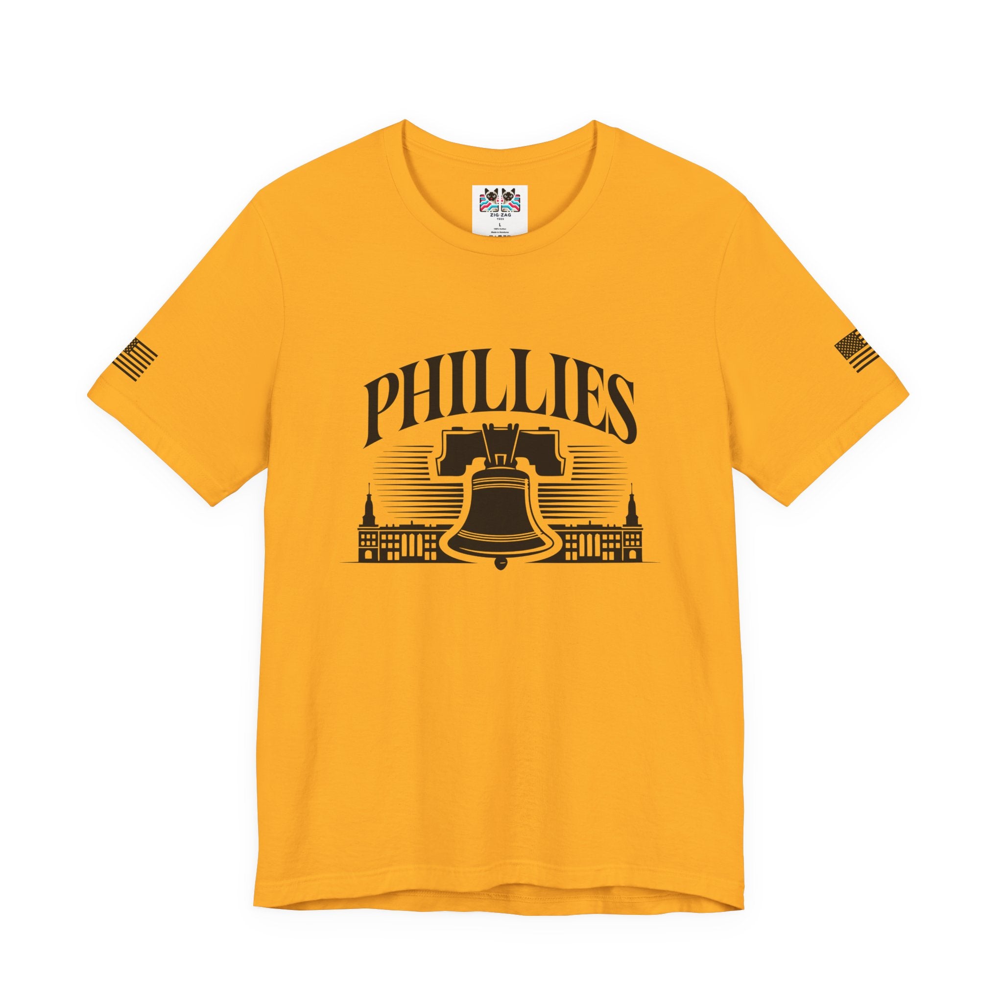 Phillies T-Shirt – Liberty Bell Philadelphia Skyline Arch Graphic Tee