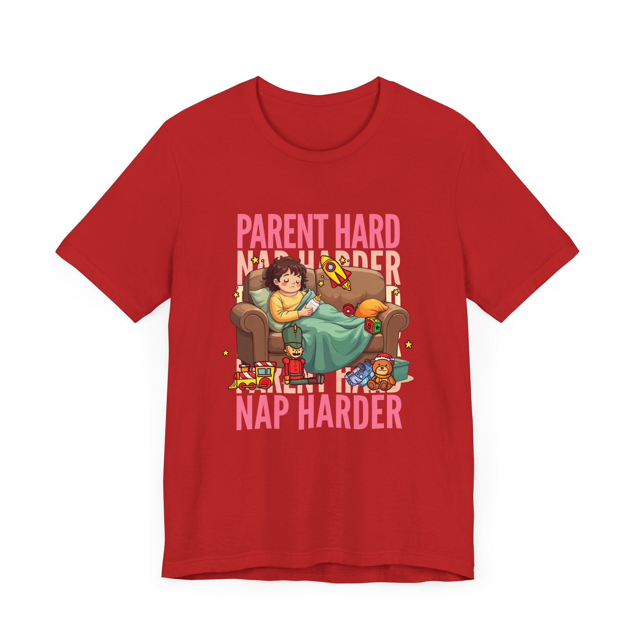 Parent Hard Nap Harder Tee, Funny Parenting Life Shirt, Tired Parent Graphic Tee, Sleepless Caregiver Top, Family Survival Gift