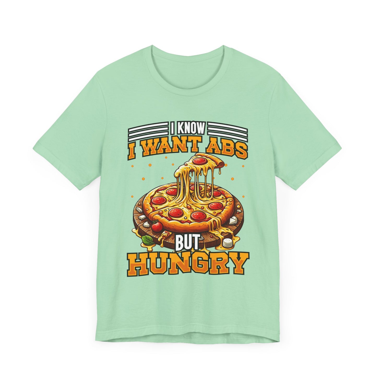 I Know I Want Abs But Hungry Shirt, Funny Gym Foodie Tee, Workout and Food Struggle T Shirt, Relatable Fitness Humor Apparel, Sarcastic Fit Top