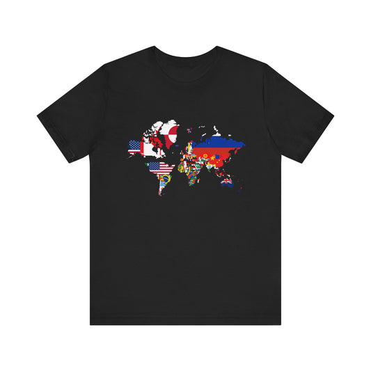 World Map Country Flags - Travel & Wanderlust T-Shirt