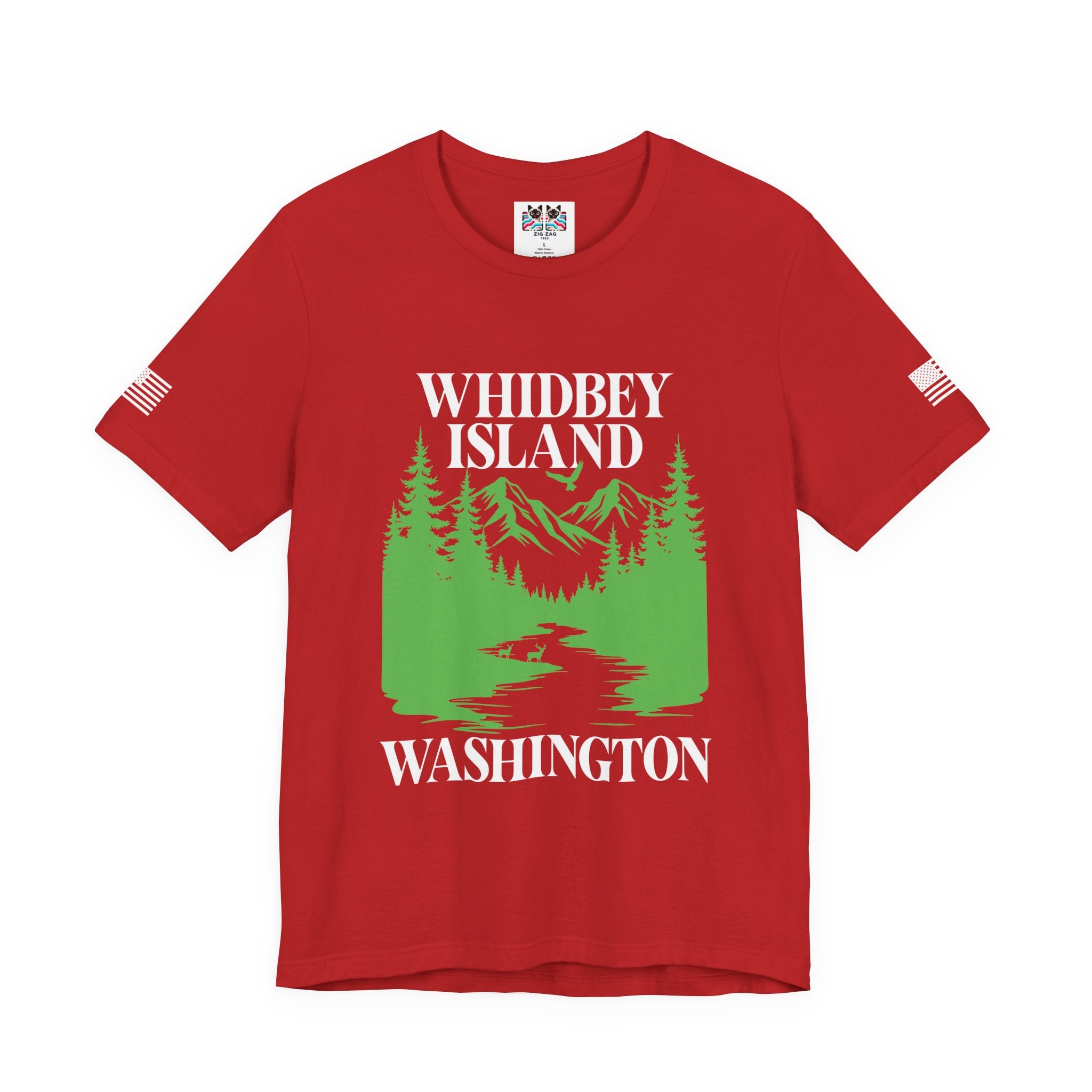 Whidbey Island Washington Mountain Forest Wildlife Graphic T-Shirt | Pacific Northwest Outdoor Souvenir Tee