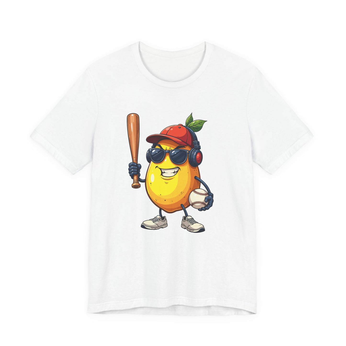 Aggressive Lemon Baseball Mascot Tshirt Bold Sports Fruit Character Design