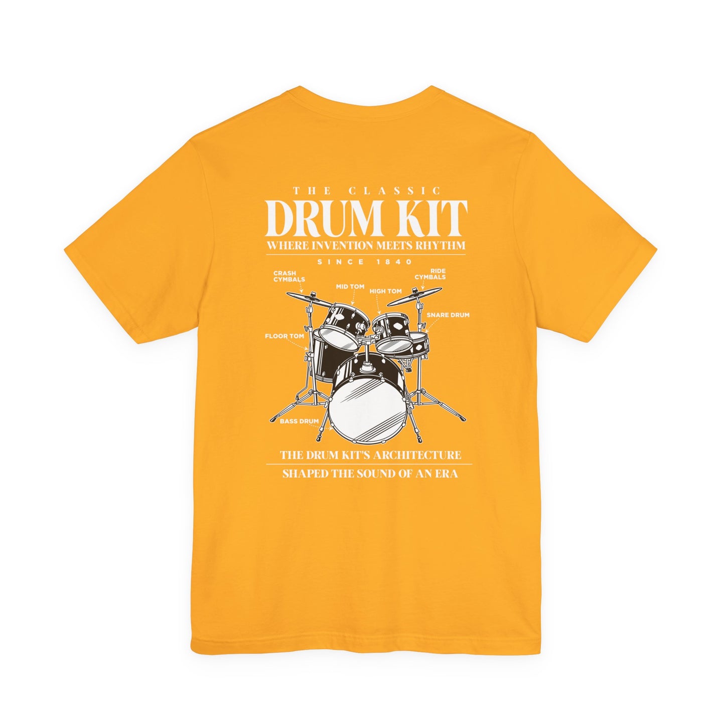 The Classic Drum Kit T-Shirt – Detailed Labeled Drum Set Graphic