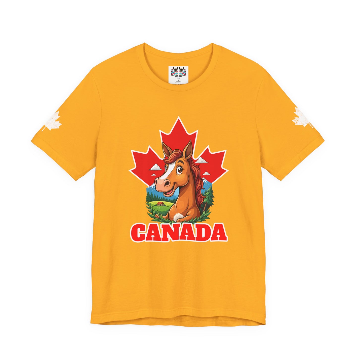 Canada Maple Horse Cartoon T-Shirt