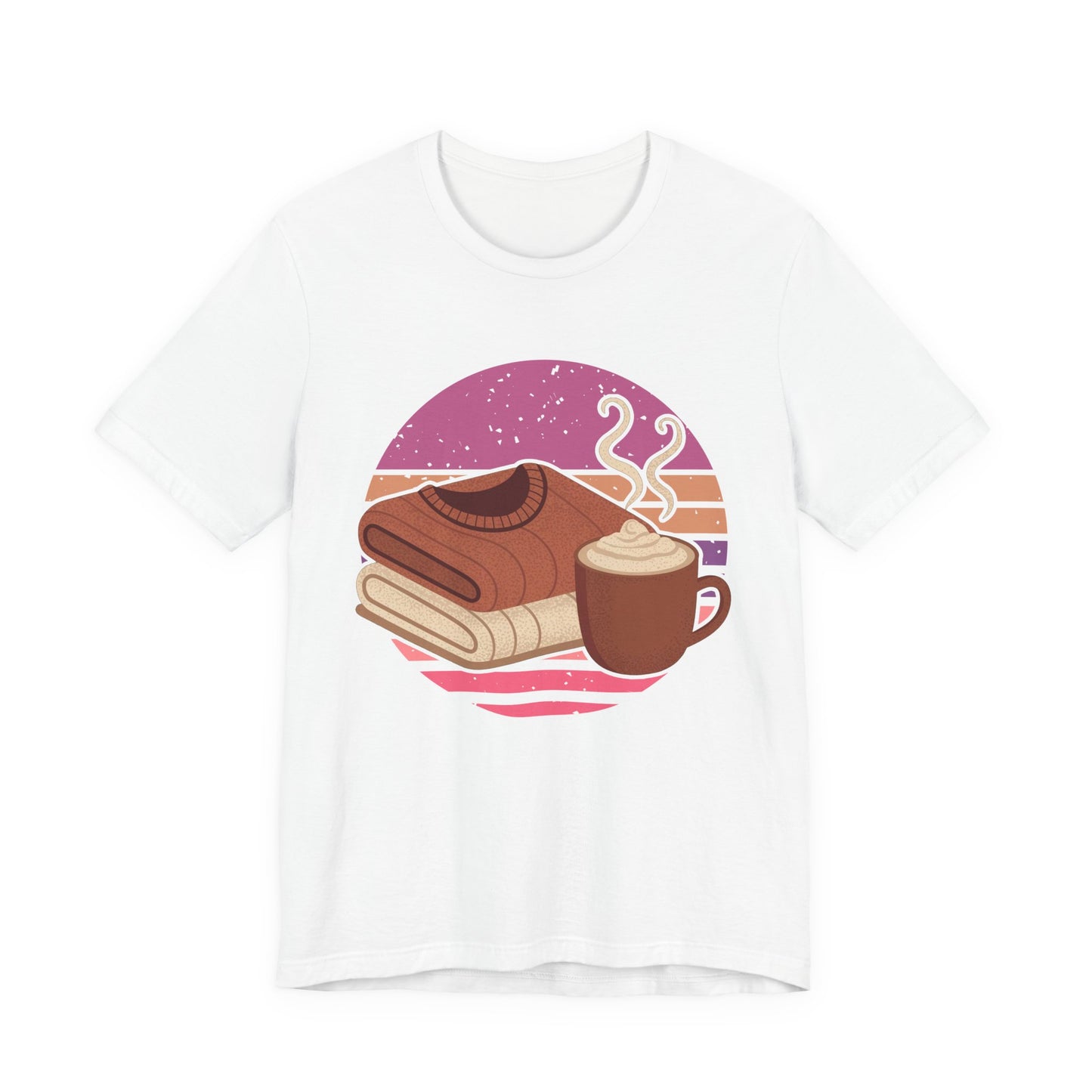 Sweater Weather Aesthetic – Cozy Sweater, Hot Drink & Cool Weather Graphic T-Shirt