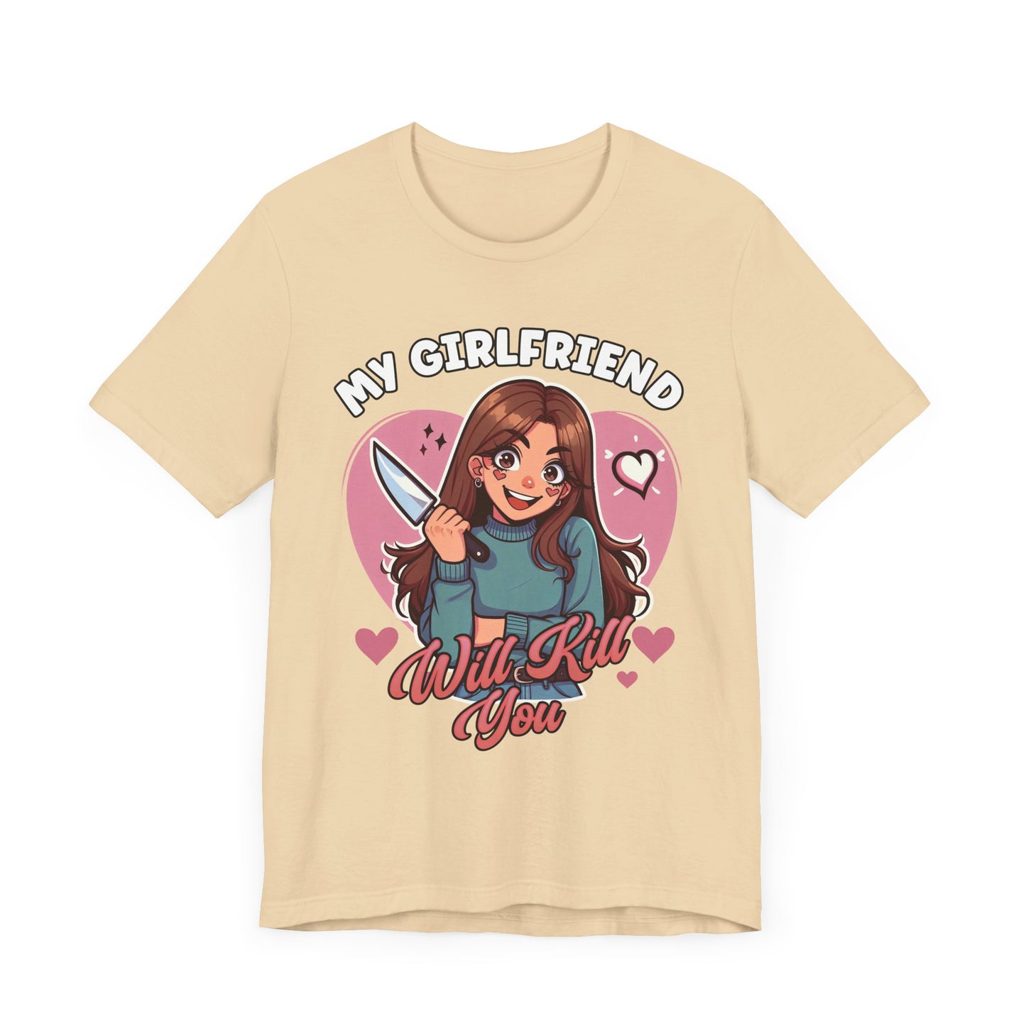 My Girlfriend Will Kill You Shirt, Protective Boyfriend Tee, Funny Relationship T Shirt, Jealousy Humor Graphic, Bold Love Statement Top