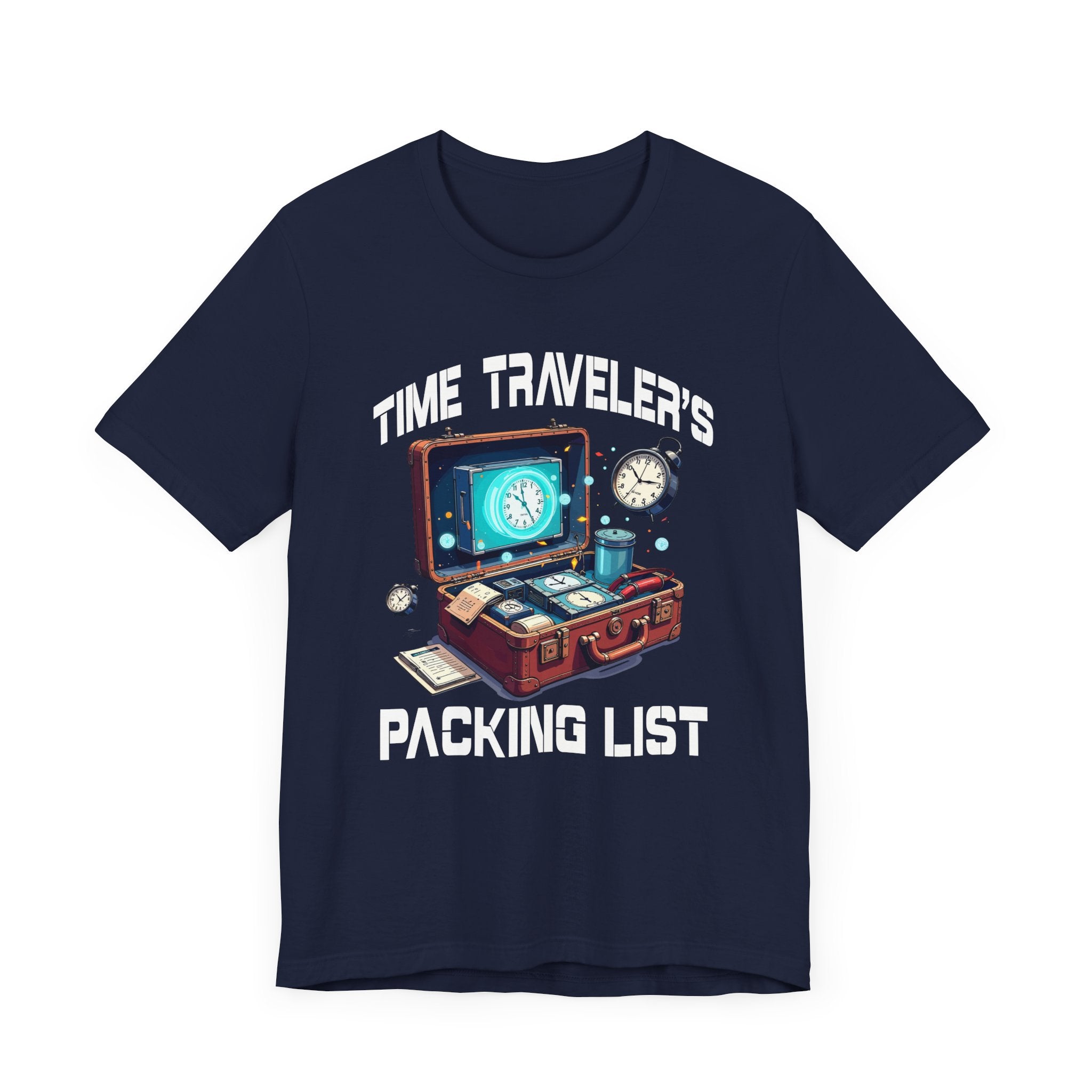 Time Traveler’s Packing List Tee, Sci-Fi Gear Shirt, Future Prep Graphic Tee, Multiverse Essentials Top, Nerd Gift