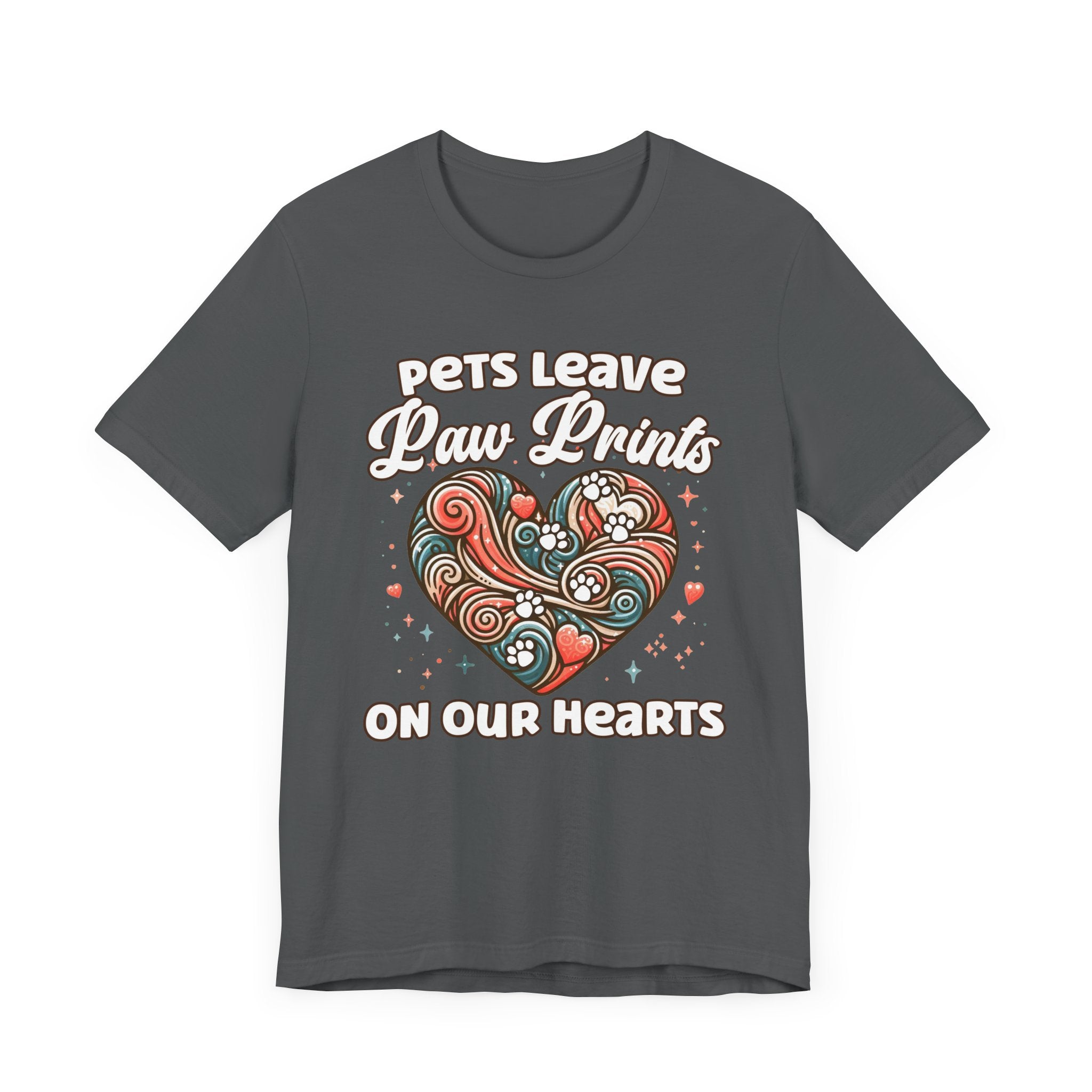 Pets Leave Paw Prints on Our Hearts | Abstract Heart Graphic T-Shirt
