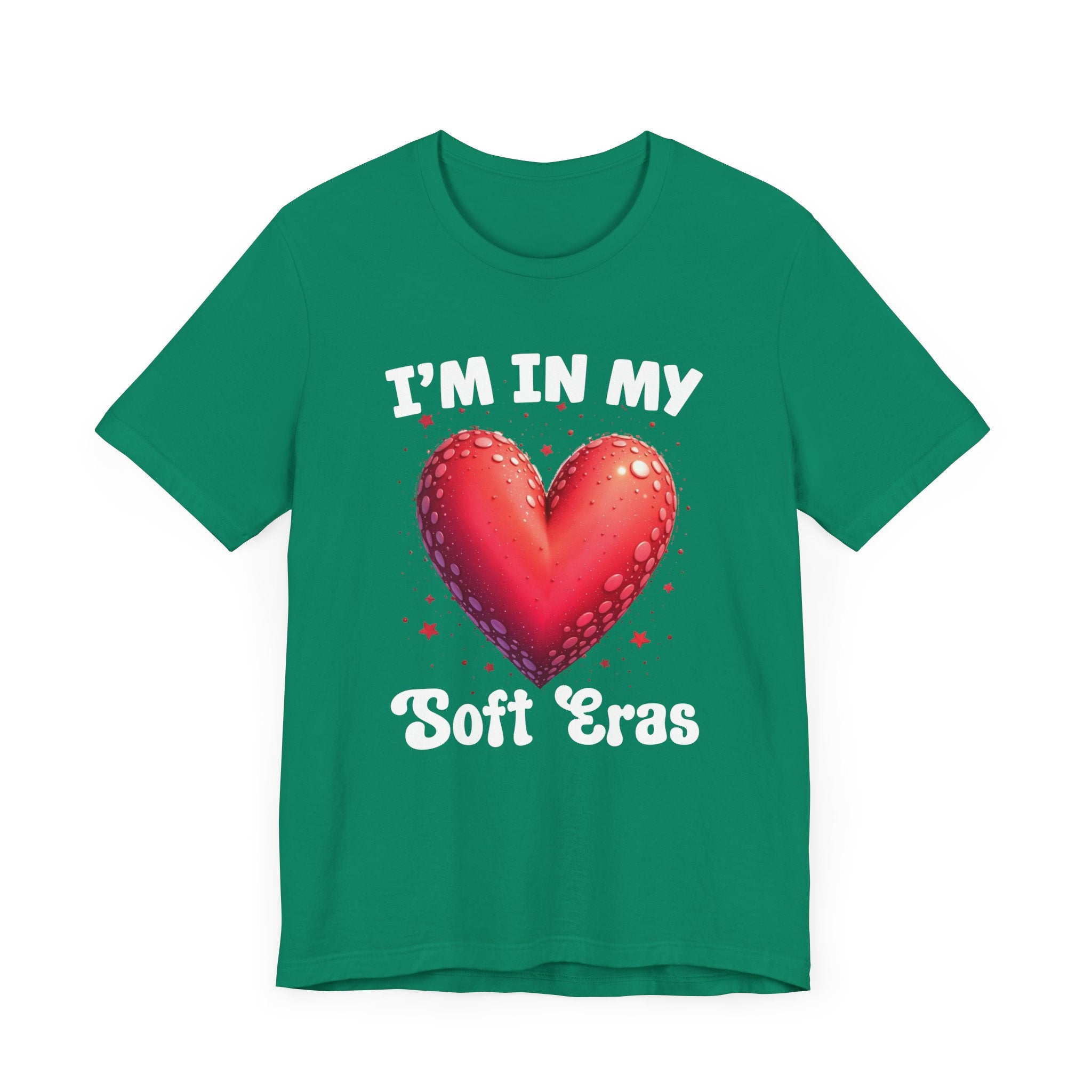 I'm In My Soft Eras – Embossed Red Heart & Star Accents Graphic T-Shirt