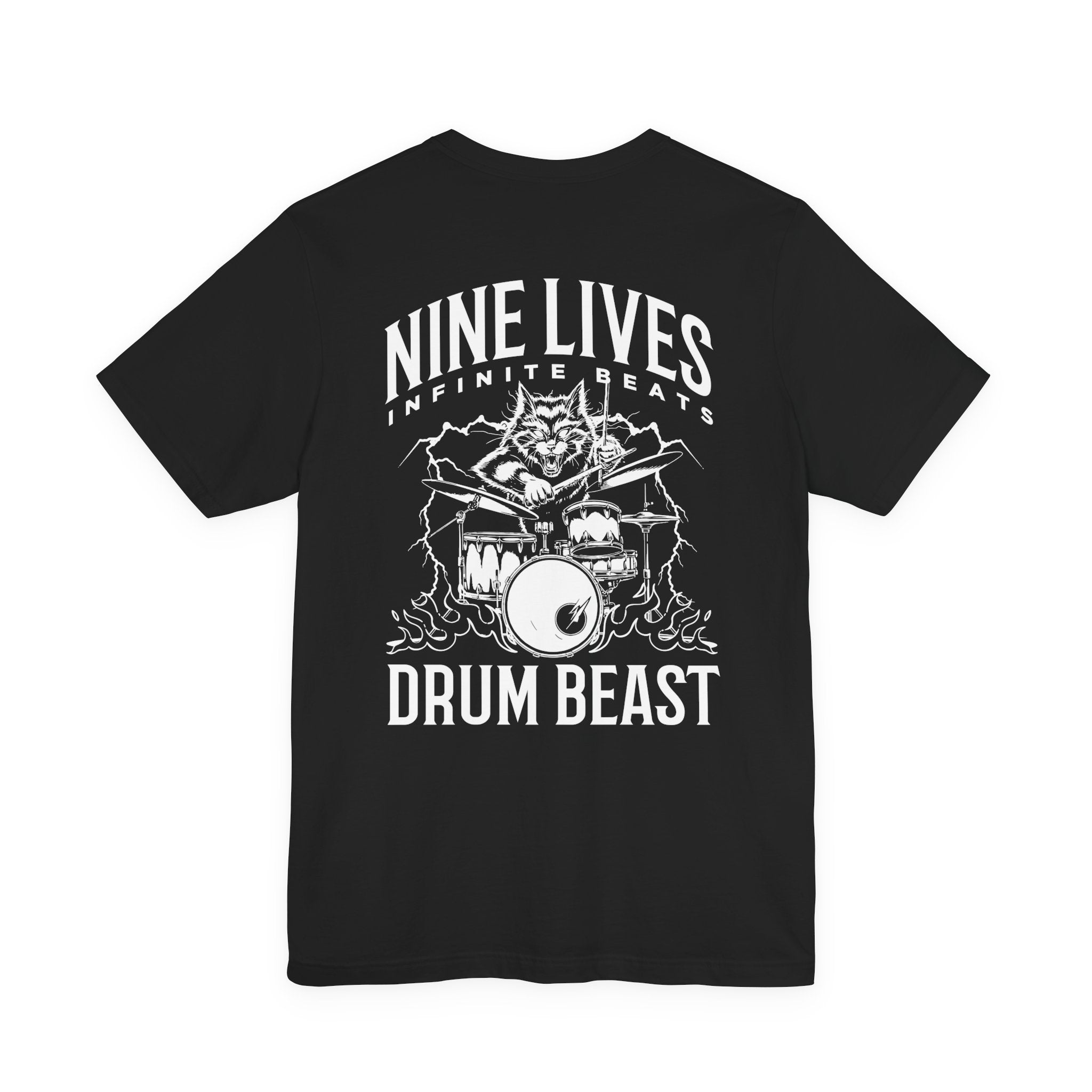Nine Lives Infinite Beats DRUM BEAST T-Shirt – Furious Car Drum Machine Graphic