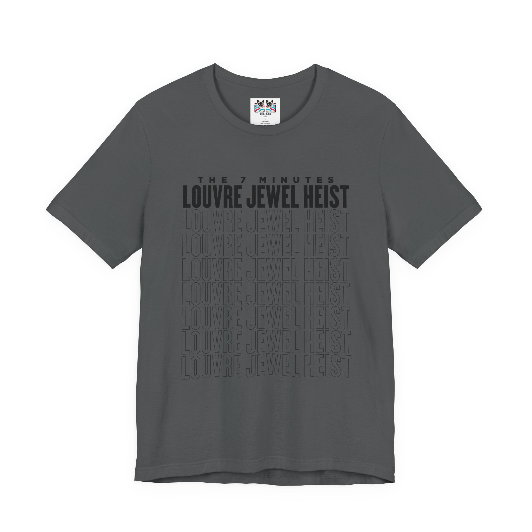 The 7 Minutes Louvre Jewel Heist – Napoleon’s Paris Getaway Tee [Black Text]