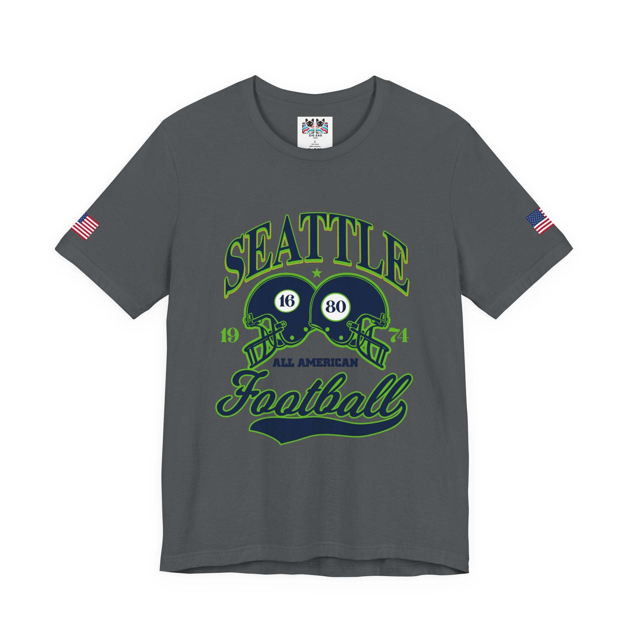 Seattle All American Football Retro Dual Helmet T-Shirt | Since