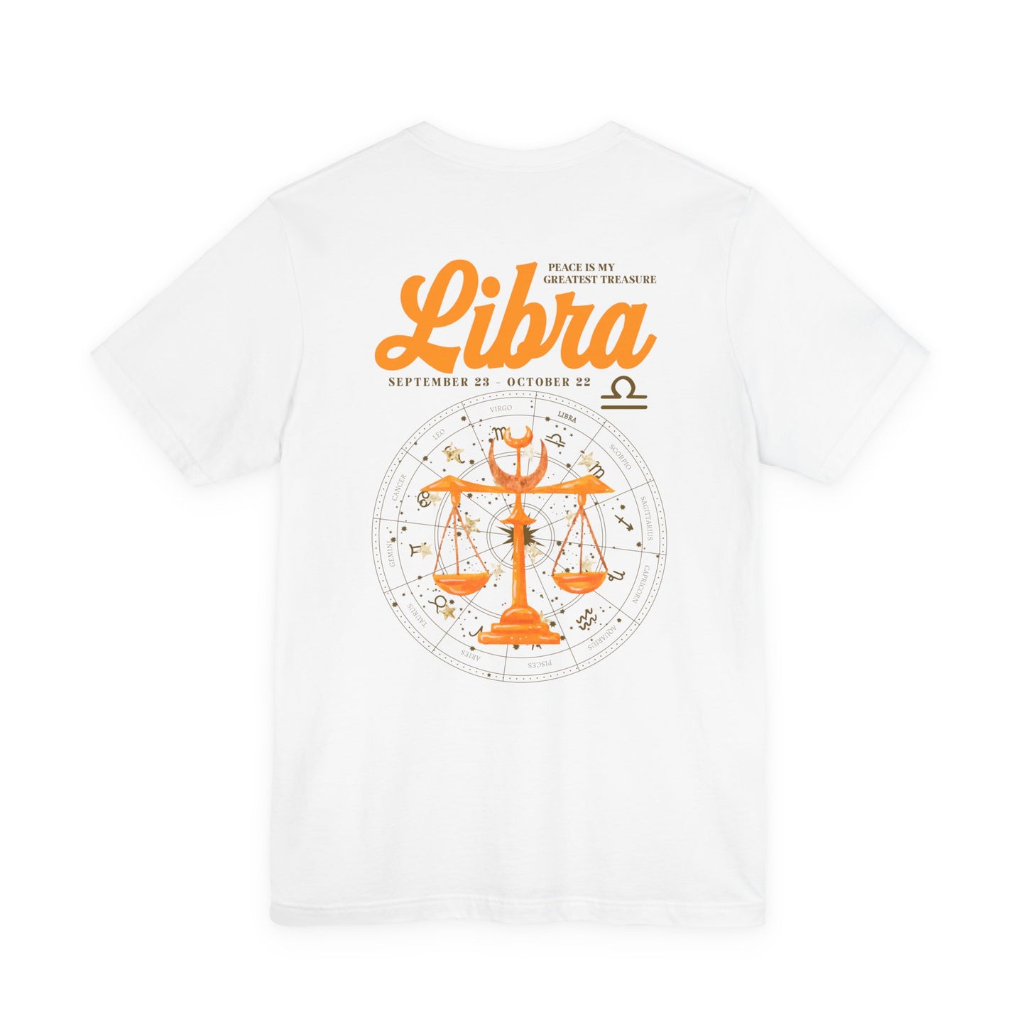 Libra Zodiac T-Shirt – Peace Is My Greatest Treasure Zodiac Wheel