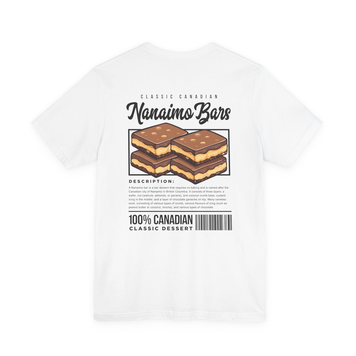 Classic Canadian Nanaimo Bars T-Shirt – Featuring Iconic Dessert & Ingredient Graphic