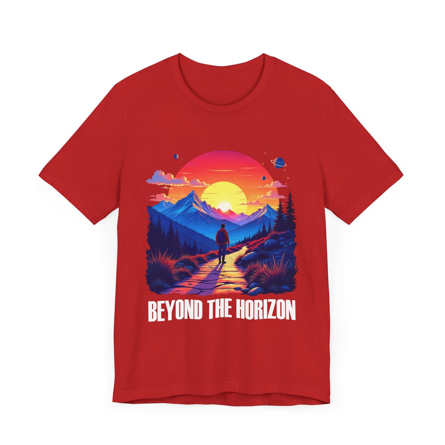 Beyond the Horizon | Inspirational Sunset & Space Exploration T-Shirt