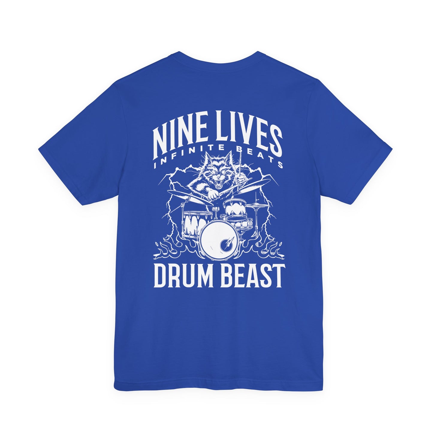 Nine Lives Infinite Beats DRUM BEAST T-Shirt – Furious Car Drum Machine Graphic