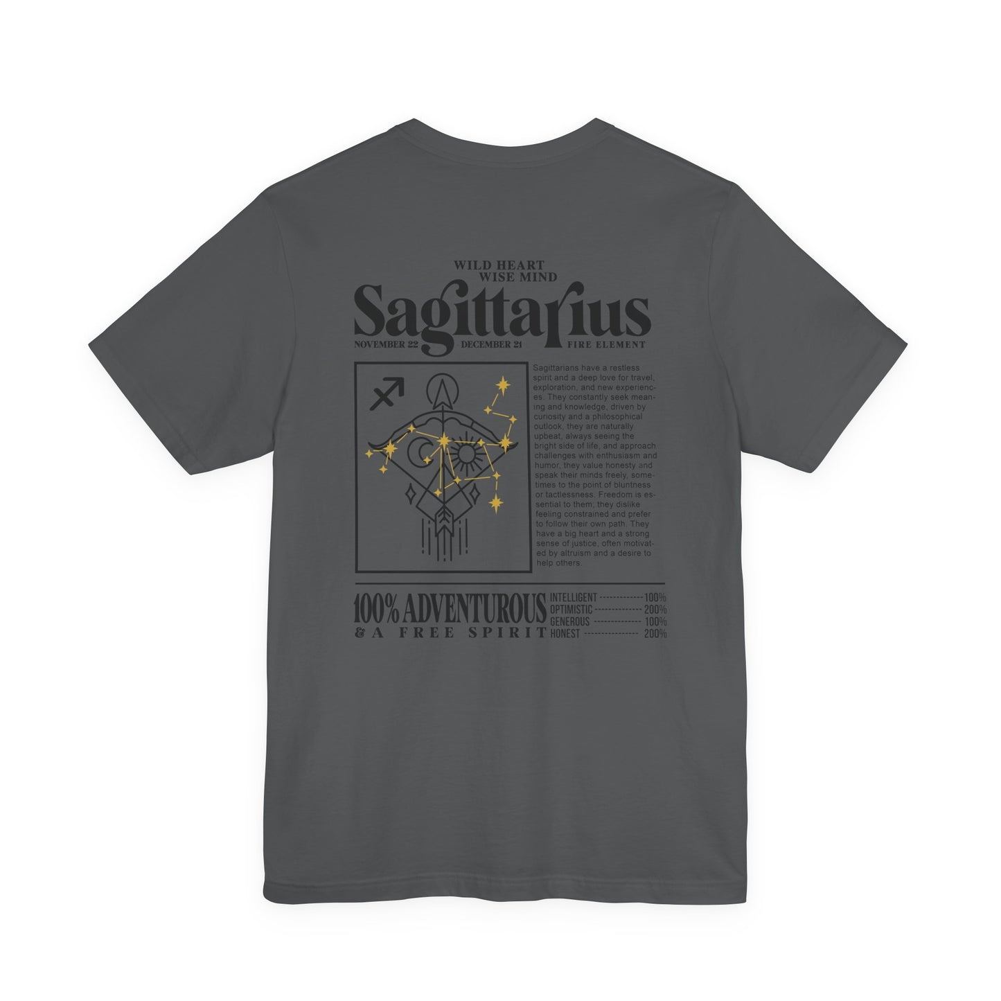 Sagittarius Zodiac T-Shirt – Wild Heart Wise Mind Fire Element