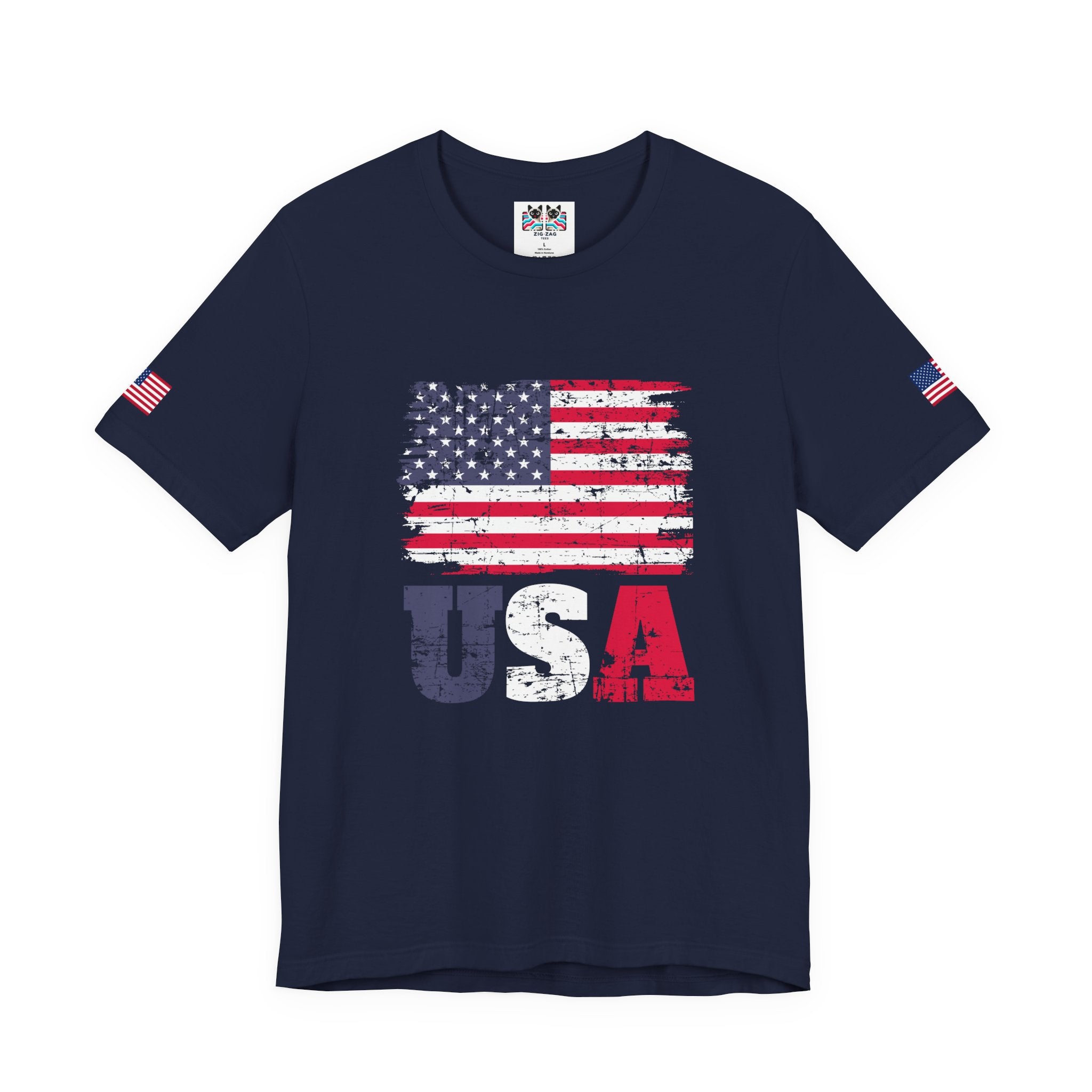 USA Flag T-Shirt – Vintage American Flag Patriotic Graphic Tee