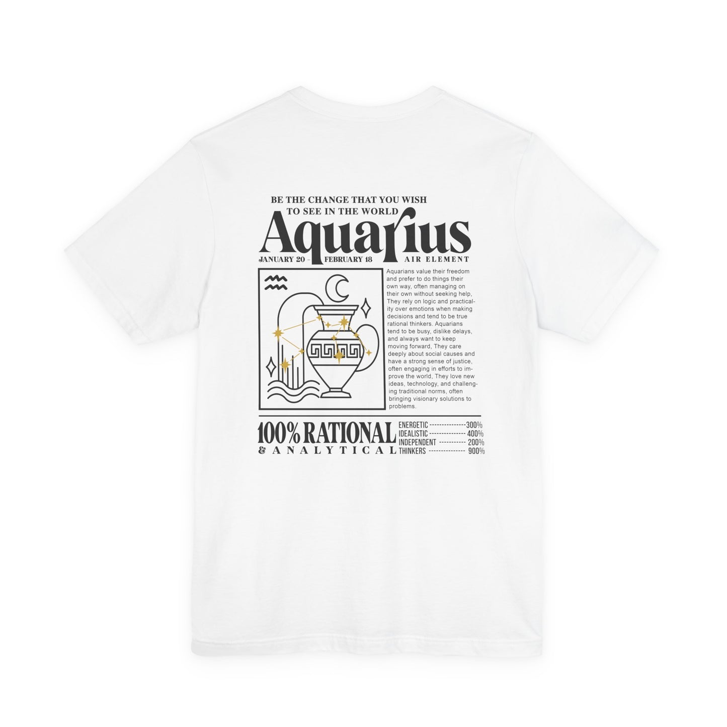 Aquarius Zodiac T-Shirt – Be the Change Air Element