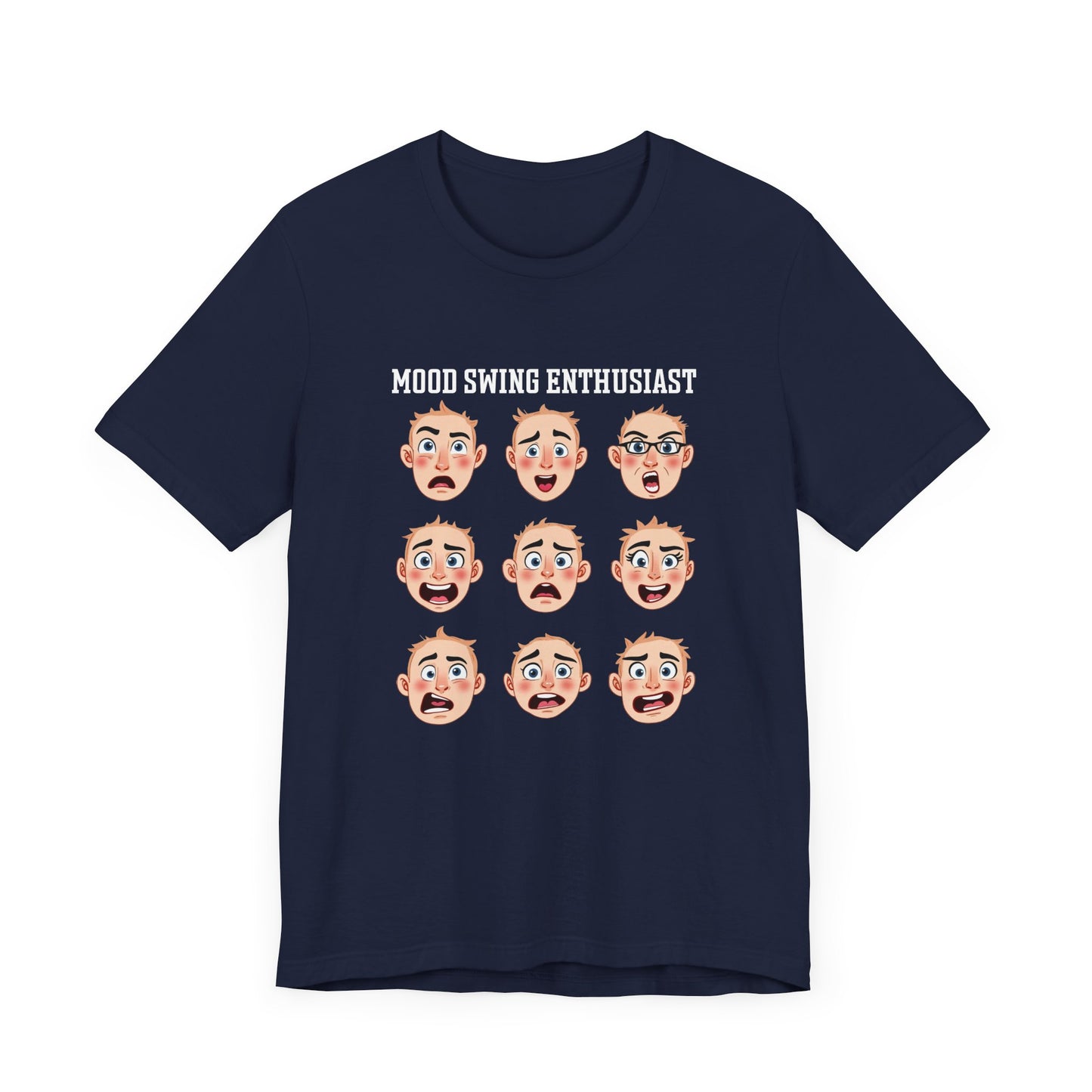 Mood Swing Enthusiast – Grid of Nine Expressive Faces Graphic T-Shirt