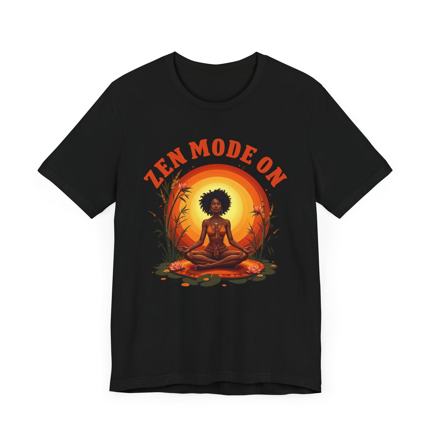 Zen Mode On – Peaceful Meditation Lotus Glow Graphic T-Shirt